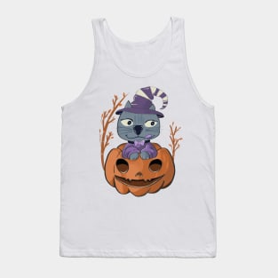 Pumpkin and kitten Tank Top